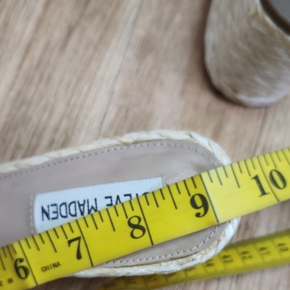 STEVE MADDEN Corak braided natural rafia upper block heel slide sandals - Picture 8 of 9